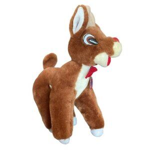 Rudolph the Red Nosed Reindeer Hard Eye Plush Stuffed Animal Toy 14"